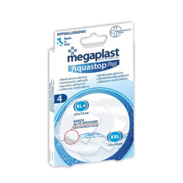 MEGAPLAST Aquastop - Αδιάβροχα επιθέματα (7.5x7.5cm & 7.5x10cm) - 4τμχ - premiermed.gr