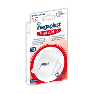 MEGAPLAST First Aid - Επιθέματα γάζας (20x20cm) - 10τμχ - premiermed.gr